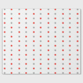 Rood en Grijs Polka Dot Pattern Cadeaupapier (Vlak)