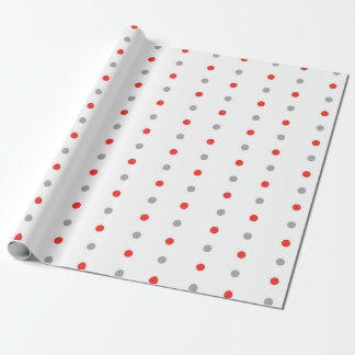 Rood en Grijs Polka Dot Pattern Cadeaupapier