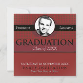 Rood en grijs stijlvol Afstuderen met fotouitnodig Kaart (Voorkant)