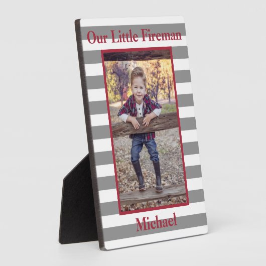 Rood en grijs Vuurwapen Voeg een foto toe Fotoplaat (Zijkant)