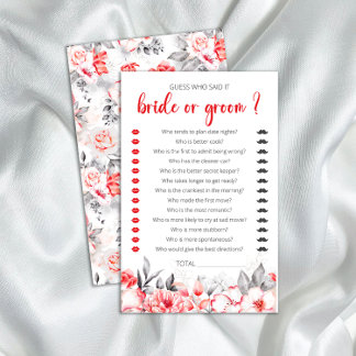 Rood en Grijs Waterverf Bloemen Vrijgezellenfeest 