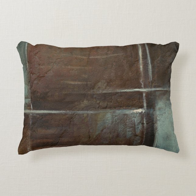 Rood- en grijze Brick-muur Accent Kussen (Voorkant)