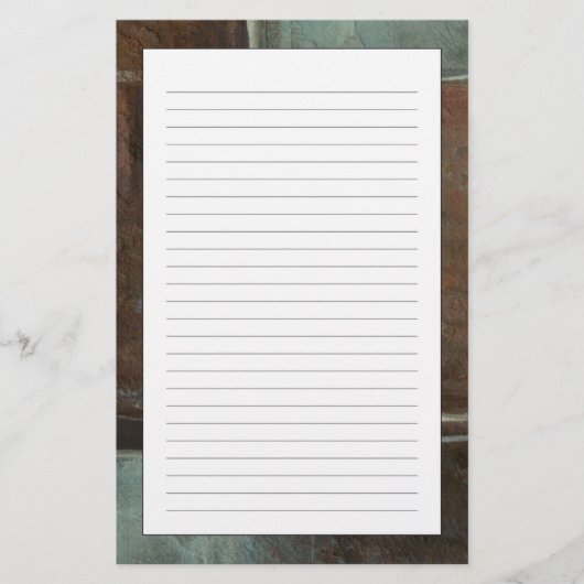 Rood- en grijze Brick-muur Briefpapier (Voorkant)