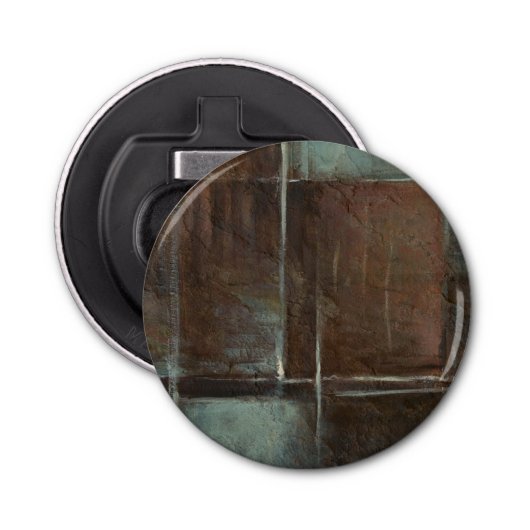 Rood- en grijze Brick-muur Button Flesopener (Voorkant)