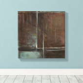 Rood- en grijze Brick-muur Canvas Afdruk (Insitu (Houten vloer))