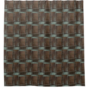 Rood- en grijze Brick-muur Douchegordijn