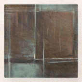 Rood- en grijze Brick-muur Glazen Onderzetter (Voorkant)