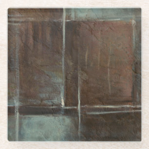 Rood- en grijze Brick-muur Glazen Onderzetter