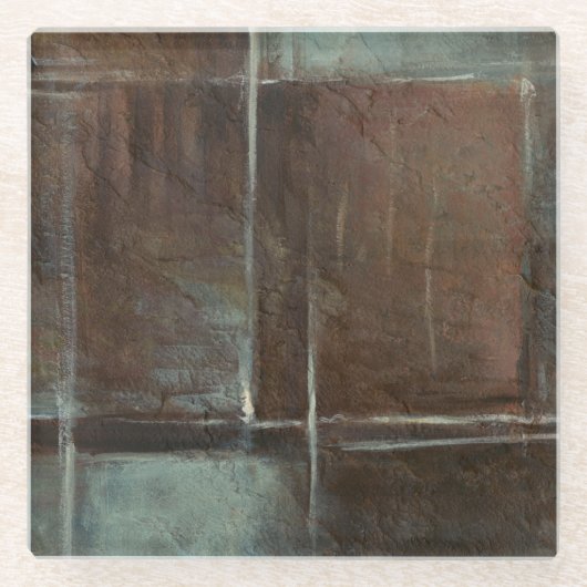 Rood- en grijze Brick-muur Glazen Onderzetter (Voorkant)