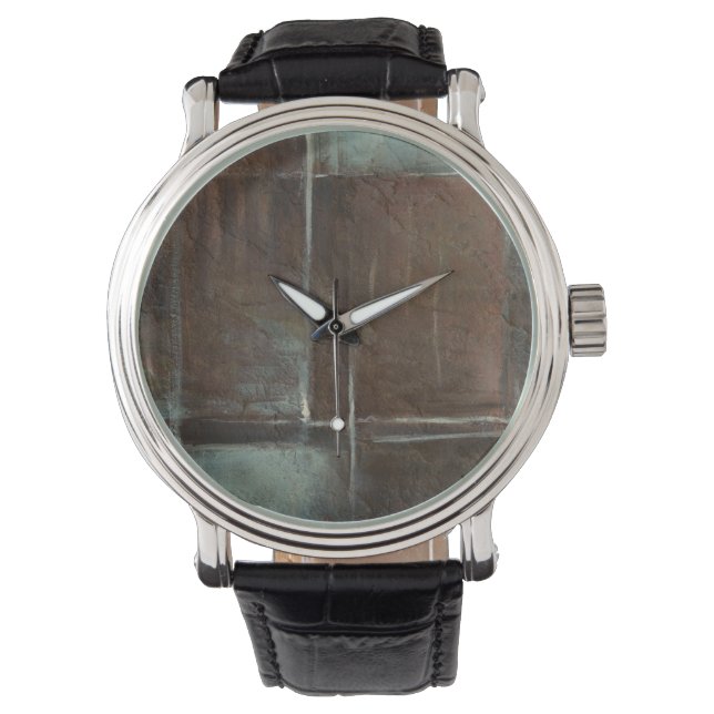 Rood- en grijze Brick-muur Horloge (Voorkant)