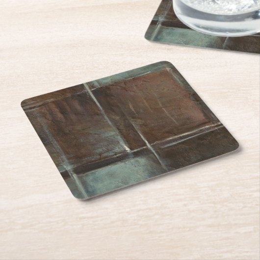 Rood- en grijze Brick-muur Kartonnen Onderzetters (Schuin)