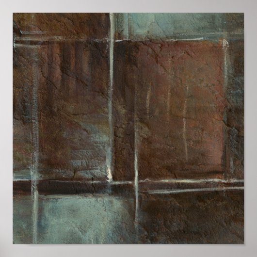 Rood- en grijze Brick-muur Poster (Voorkant)