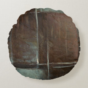 Rood- en grijze Brick-muur Rond Kussen