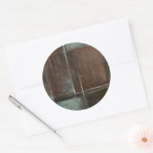 Rood- en grijze Brick-muur Ronde Sticker (Envelop)