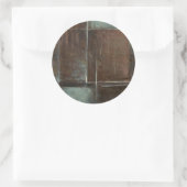 Rood- en grijze Brick-muur Ronde Sticker (Tas)