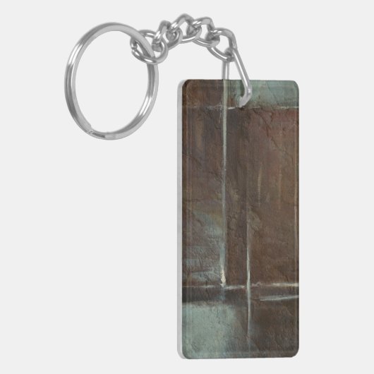 Rood- en grijze Brick-muur Sleutelhanger (Voorkant Links)