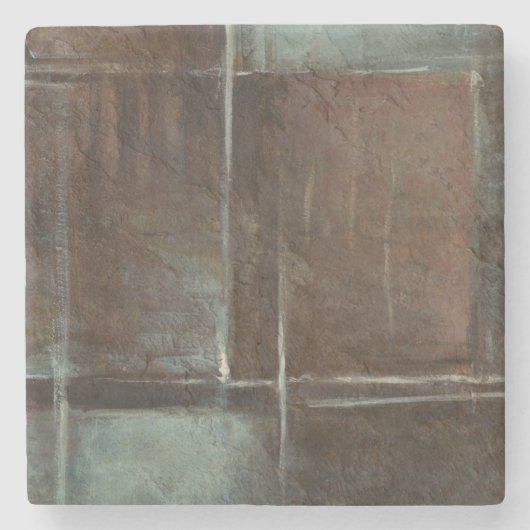 Rood- en grijze Brick-muur Stenen Onderzetter (Voorkant)