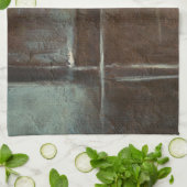 Rood- en grijze Brick-muur Theedoek (Gevouwen)