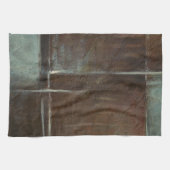 Rood- en grijze Brick-muur Theedoek (Horizontaal)