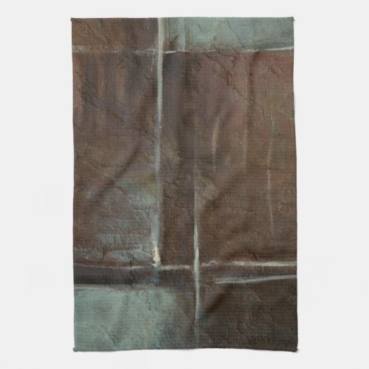 Rood- en grijze Brick-muur Theedoek (Verticaal)