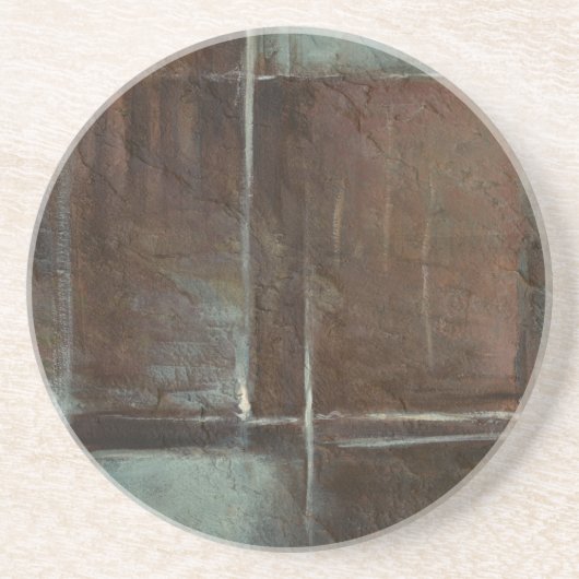 Rood- en grijze Brick-muur Zandsteen Onderzetter (Voorkant)