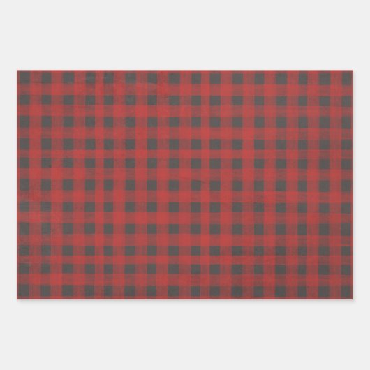 Rood- en grijze buffels inpakpapier vel (Voorkant 3)