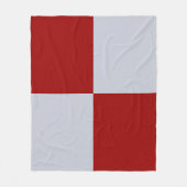 Rood- en grijze rechthoeken fleece deken (Voorkant)