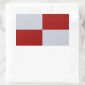Rood- en grijze rechthoeken rechthoekige sticker (Tas)