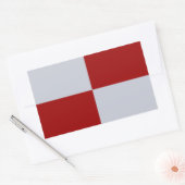 Rood- en grijze rechthoeken rechthoekige sticker (Envelop)