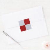 Rood- en grijze rechthoeken vierkante sticker (Envelop)