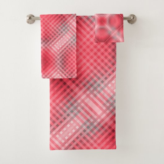 Rood- en grijze vlekgrunge bad handdoek (Insitu)