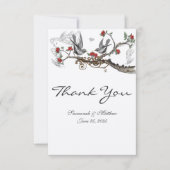 Rood- en grijze  vogelbruiloft kaart (Voorkant)