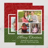 Rood en groen 2-zijdig fotokerstkaart feestdagenkaart (Voorkant / Achterkant)