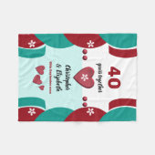 Rood en groen 40 jaar Ruby Jubileum Fleece Deken (Voorkant (Horizontaal))