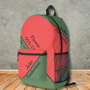Rood en Groen 45 Graden Minimalistisch Bedrukte Rugzak