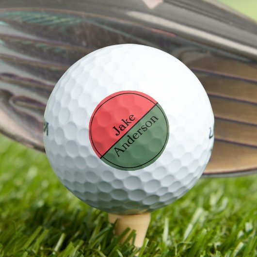 Rood en groen 45 graden minimalistisch golfballen