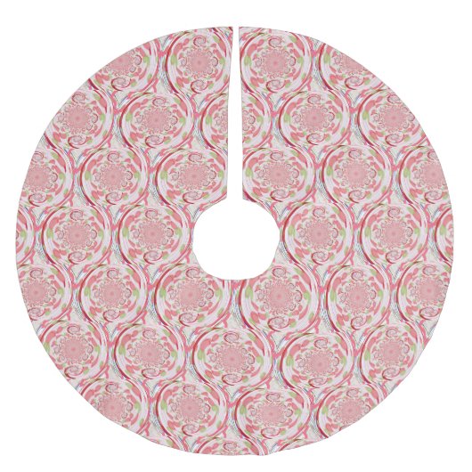 Rood en groen Abstract Burst Design Kerstboom Rok (Voorkant)