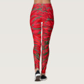 Rood en groen Abstract met persoonlijke naam Leggings (Achterkant)