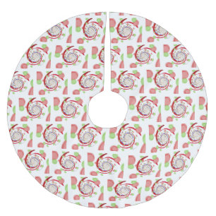 Rood en groen abstract wervelpatroon kerstboom rok