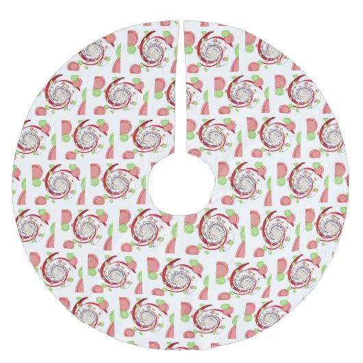 Rood en groen abstract wervelpatroon kerstboom rok (Voorkant)