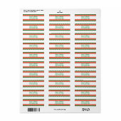 Rood en groen adres voor aangepaste vakantie etiket (Full Sheet)
