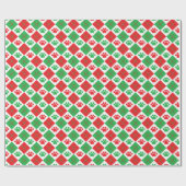 Rood en groen afdrukken van Argyle Paw Cadeaupapier (Vlak)