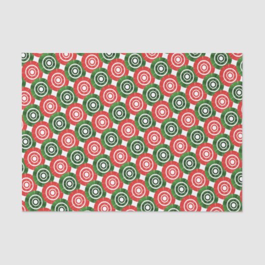 Rood en groen Afrikaans stampatroon Tissuepapier (Voorkant)