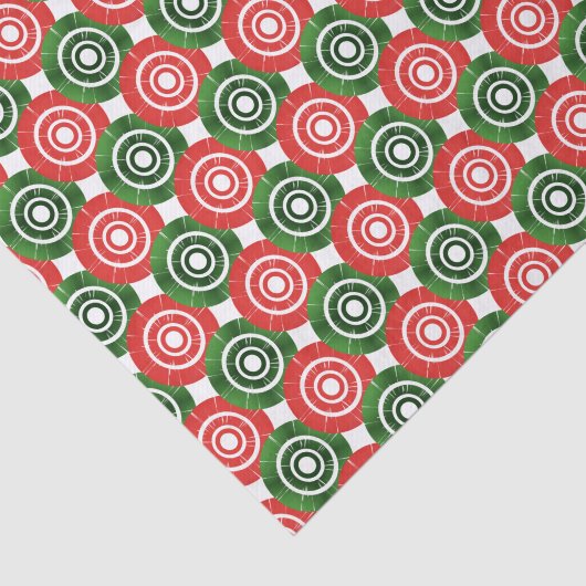 Rood en groen Afrikaans stampatroon Tissuepapier (Detail)