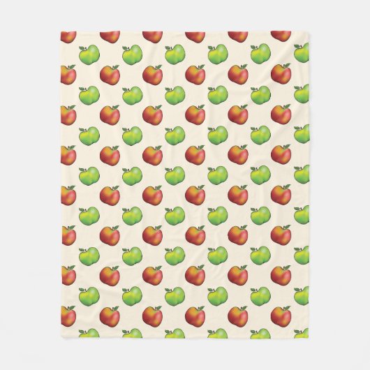 Rood en groen appel past in patroon fleece deken (Voorkant)