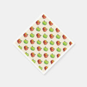 Rood en groen appel past in patroon servet (Hoek)