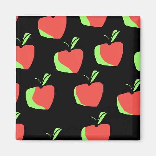 Rood en groen appelmotief. magneet (Voorkant)