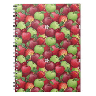 Rood en Groen Aquarel Appel Patroon Notitieboek