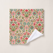 rood en groen Arabisch bloemenpatroon Bad Handdoek (Wasdoekje)