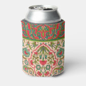  rood en groen Arabisch bloemenpatroon Blikjeskoeler (Blikje Achterkant)